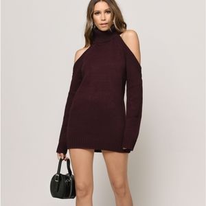 Tobi Give Love Wine Sweater Dress